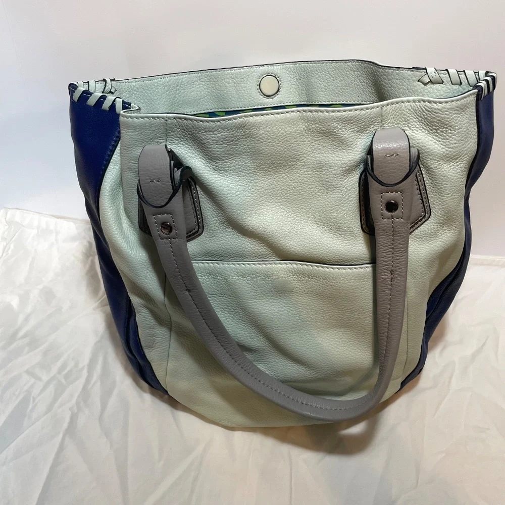 orYANY Leather Hobo Shopper Purse Grey Blue - Picture 2 of 16